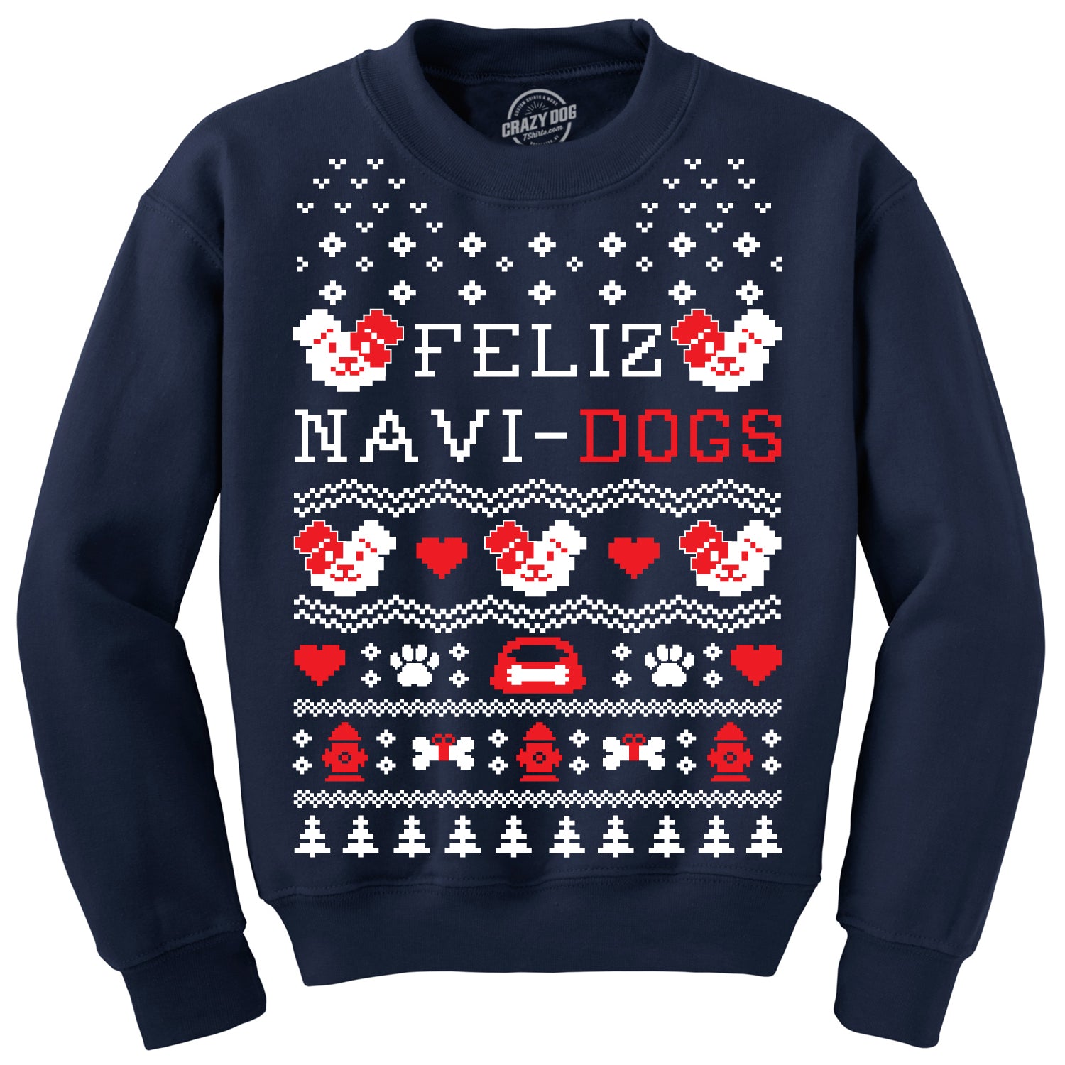 Feliz NaviDogs Crew Neck Sweatshirt  theshoepalace