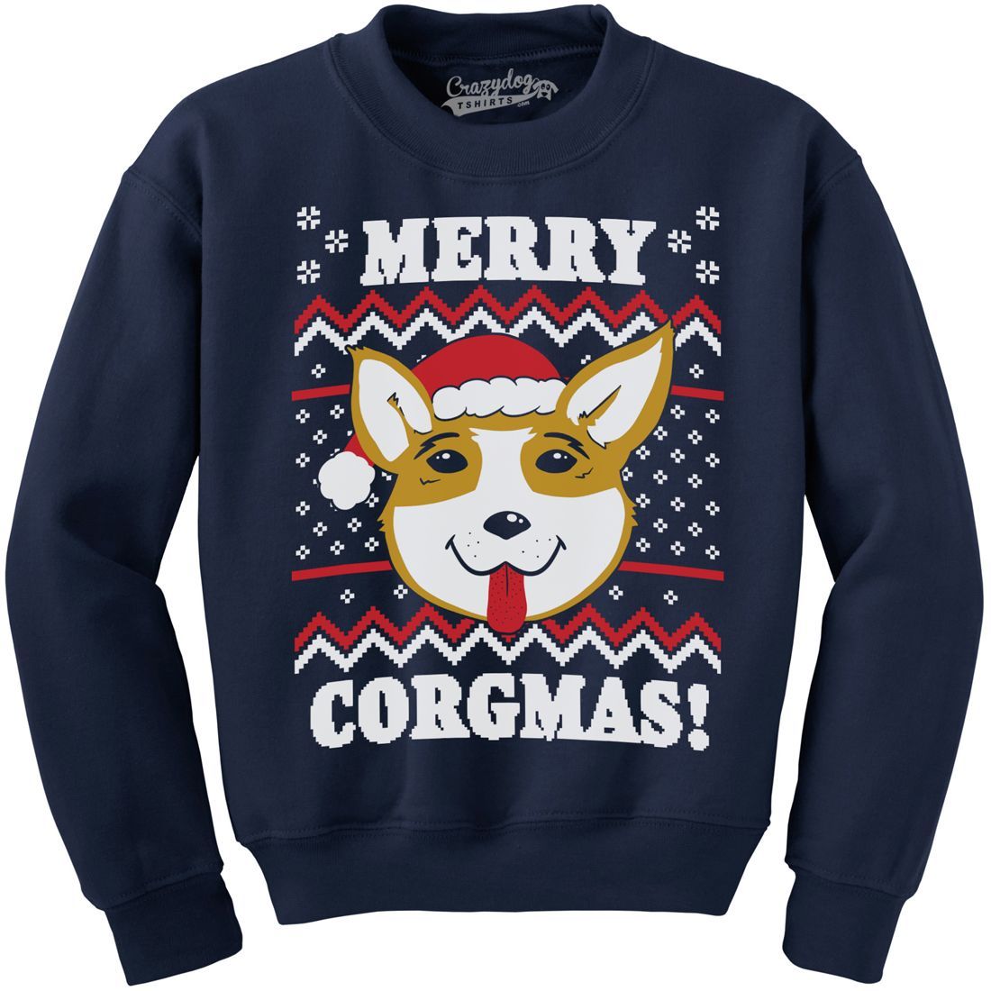 Merry Corgmas Crew Neck Sweatshirt  theshoepalace