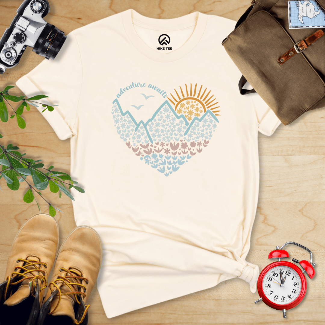 Adventure Awaits Flower Heart Shirt